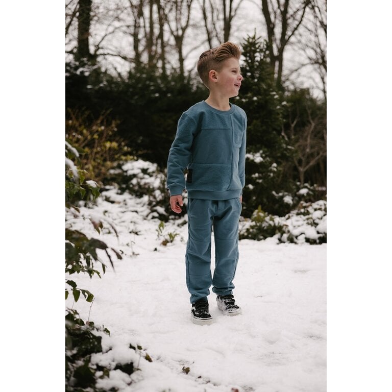 Levv LEVV trui jongen Pamir sweater Petrol petrolblauw