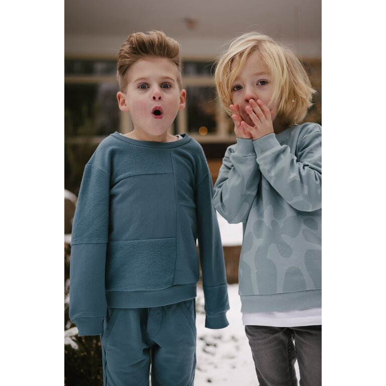 Levv LEVV trui jongen Pamir sweater Petrol petrolblauw