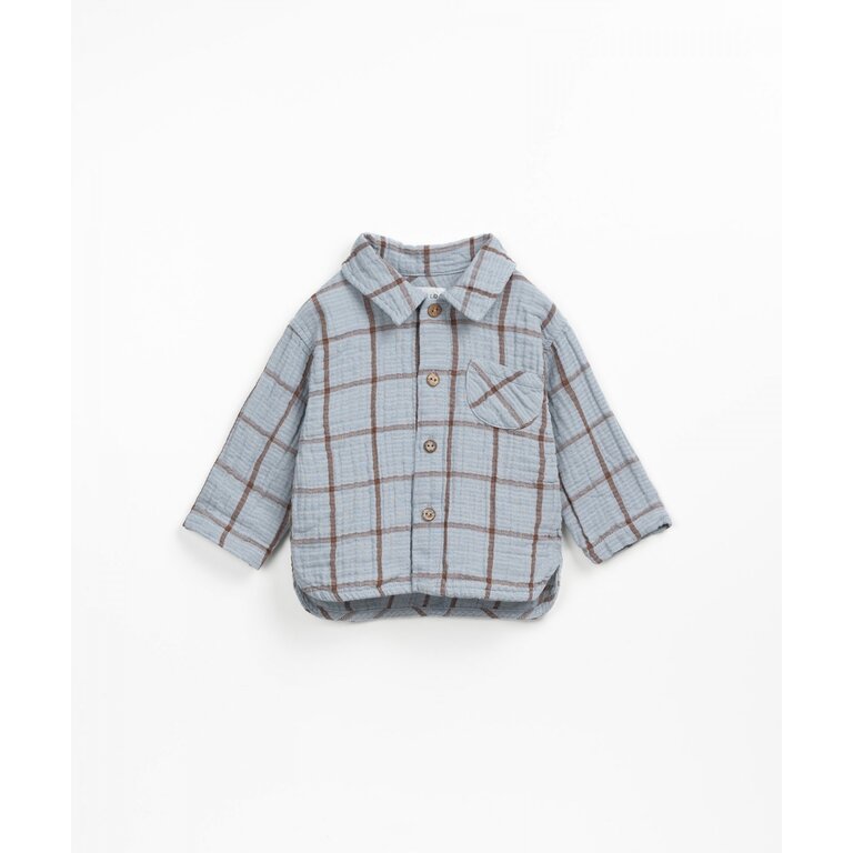 PLAY UP PLAY UP blouse jongen Elephant geruit (blauw)