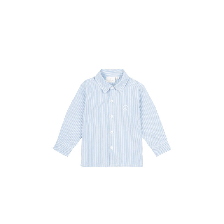 The New The New overhemd kind Marvin Shirt Bright White Striped (wit en lichtblauw gestreept)