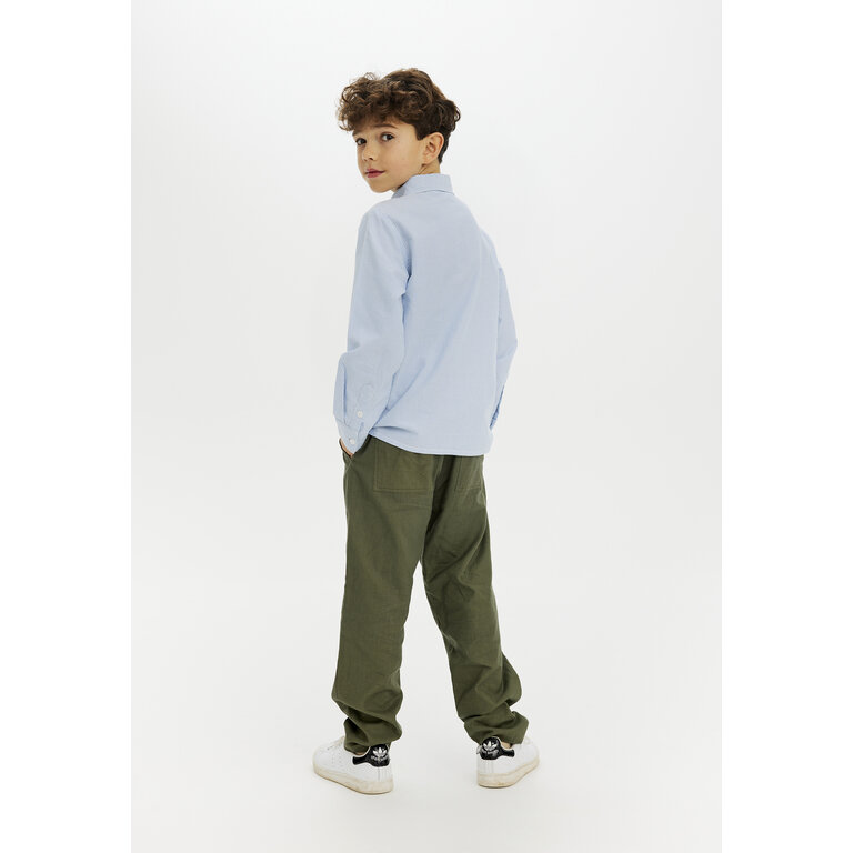 The New The New overhemd kind Michael Shirt Bright White Striped (wit en lichtblauw gestreept)