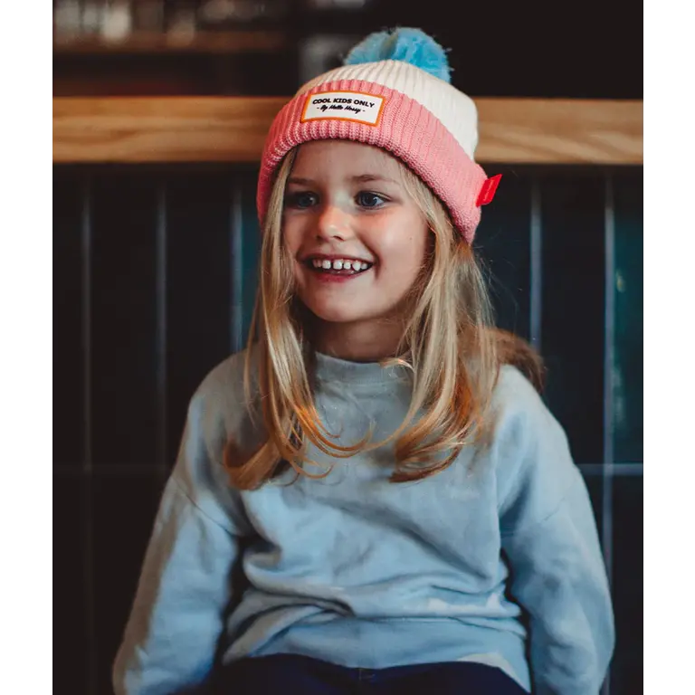 Hello Hossy  Hello Hossy muts kind Block Pink Ice (roze, beige en lichtblauw)
