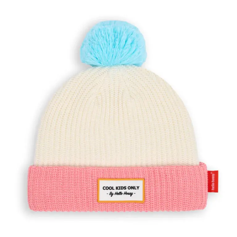 Hello Hossy  Hello Hossy muts kind Block Pink Ice (roze, beige en lichtblauw)