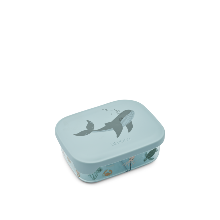 LIEWOOD LIEWOOD broodtrommel Ara tritan lunchbox Sea Creature Sandy / Zand met print