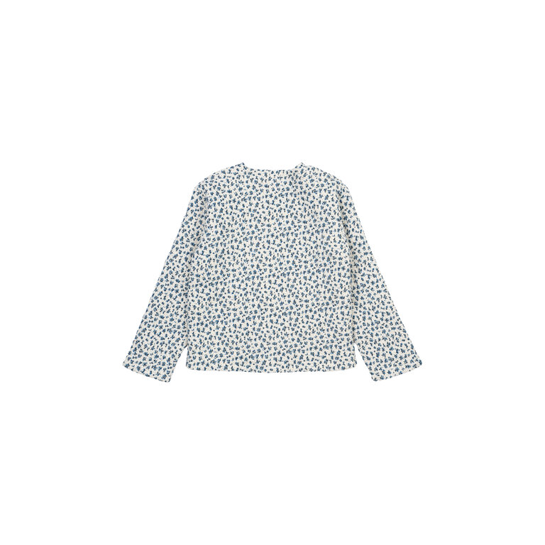 The New The New jas kind Niki Quilted Jacket White Swan AOP (wit met blauwe print)
