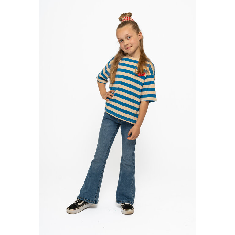 The New Nanny OS S_S Tee | White Swan Striped