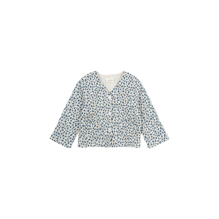 The New The New jas kind Nikita Quilted Jacket White Swan AOP (wit met blauwe print)