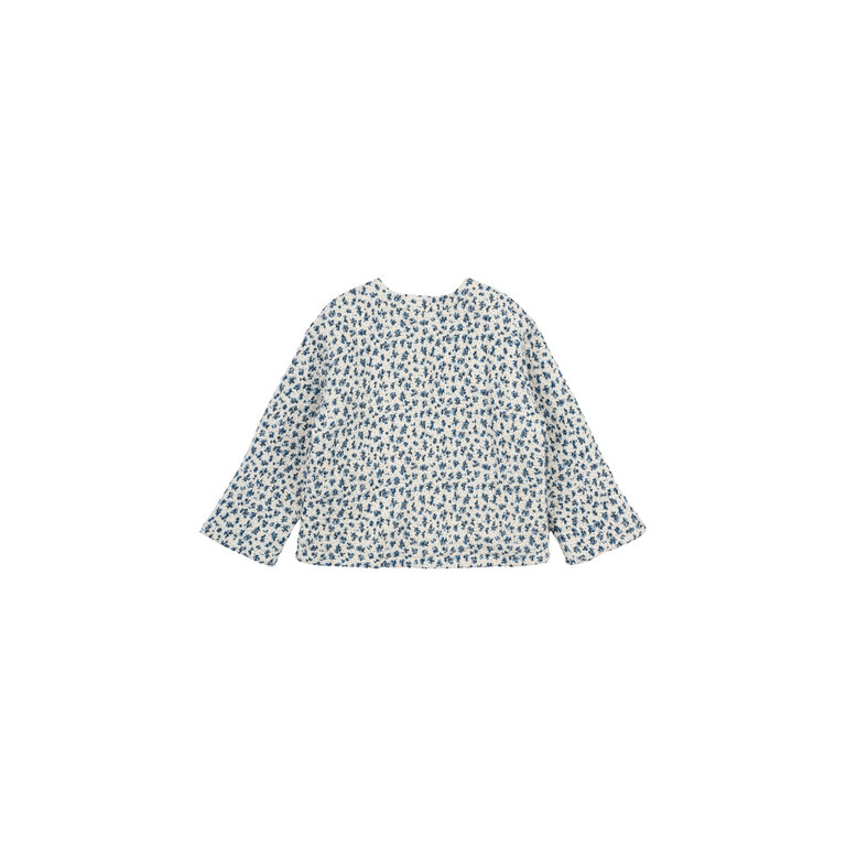 The New The New jas kind Nikita Quilted Jacket White Swan AOP (wit met blauwe print)