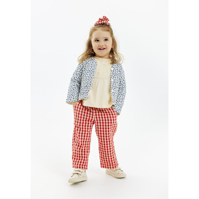 The New The New jas kind Nikita Quilted Jacket White Swan AOP (wit met blauwe print)
