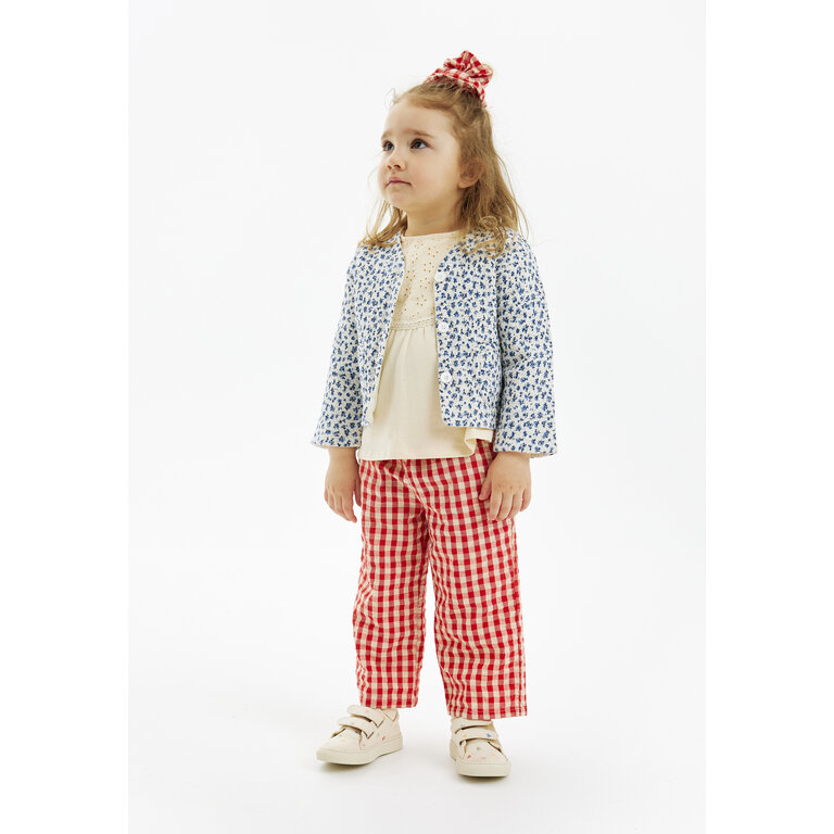 The New The New jas kind Nikita Quilted Jacket White Swan AOP (wit met blauwe print)