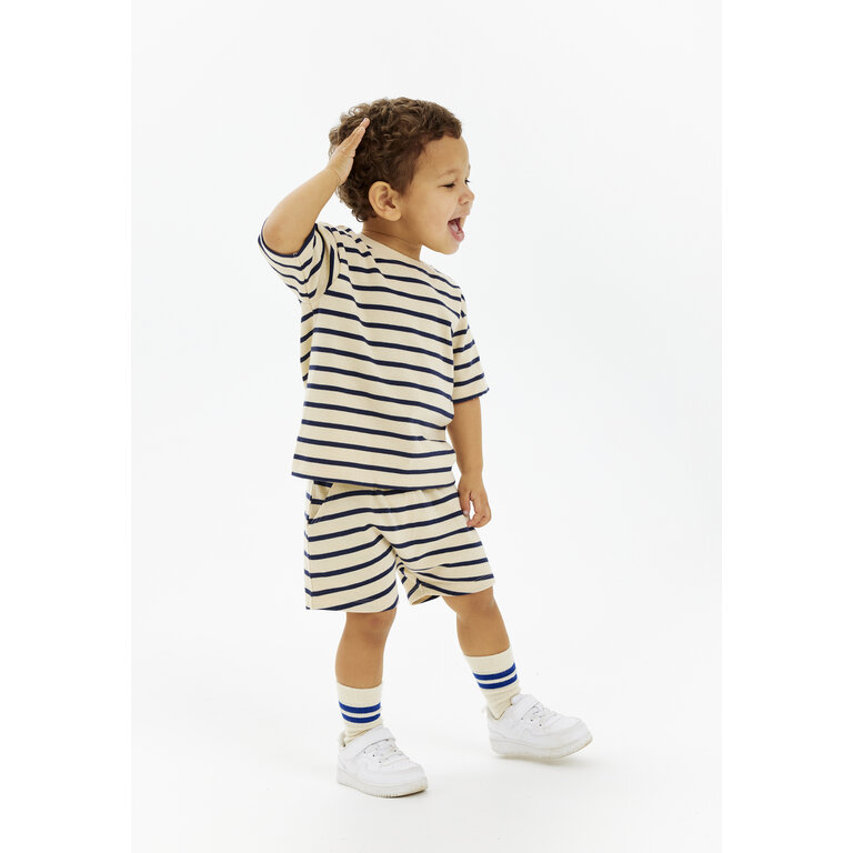 The New The New korte broek kind Nat Uni Shorts Mood Indigo Striped (donkerblauw gestreept)