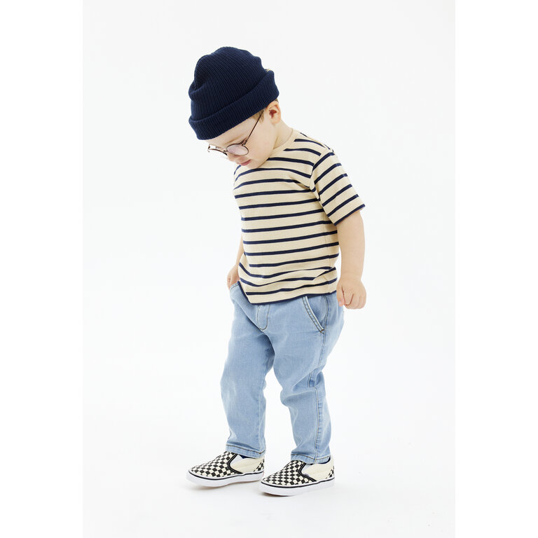 The New Nat Uni OS S_S Tee | Mood Indigo Striped