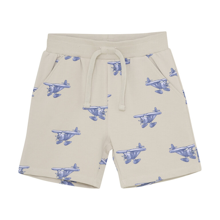 EN FANT En Fant korte broek kind sweat AOP French Oak beige sweatshort