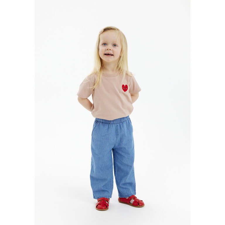 The New The New broek kind Nala Loose Pants Light Blue Denim (lichtblauw denim)