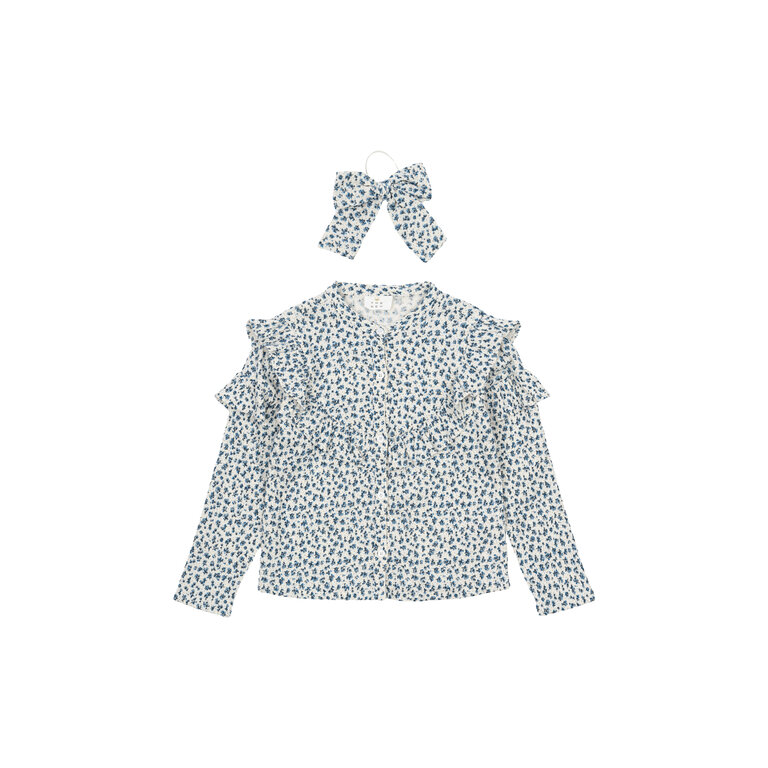 The New The New shirt kind Niki L/S Shirt White Swan AOP (wit met print)