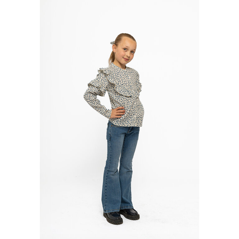 The New The New shirt kind Niki L/S Shirt White Swan AOP (wit met print)