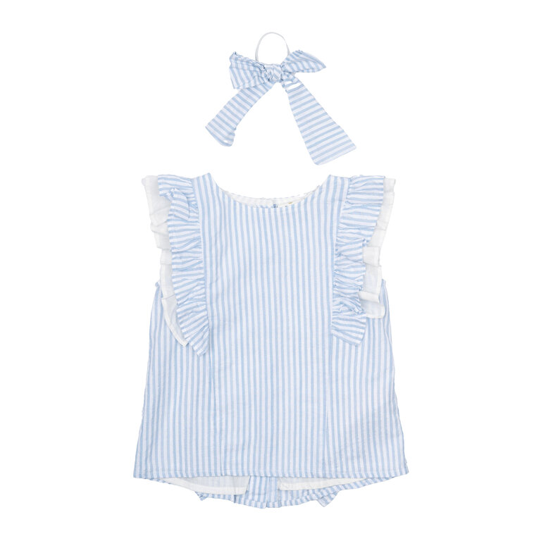 The New The New top kind Nalani S/L Top White Swan Striped (wit en blauw gestreept)
