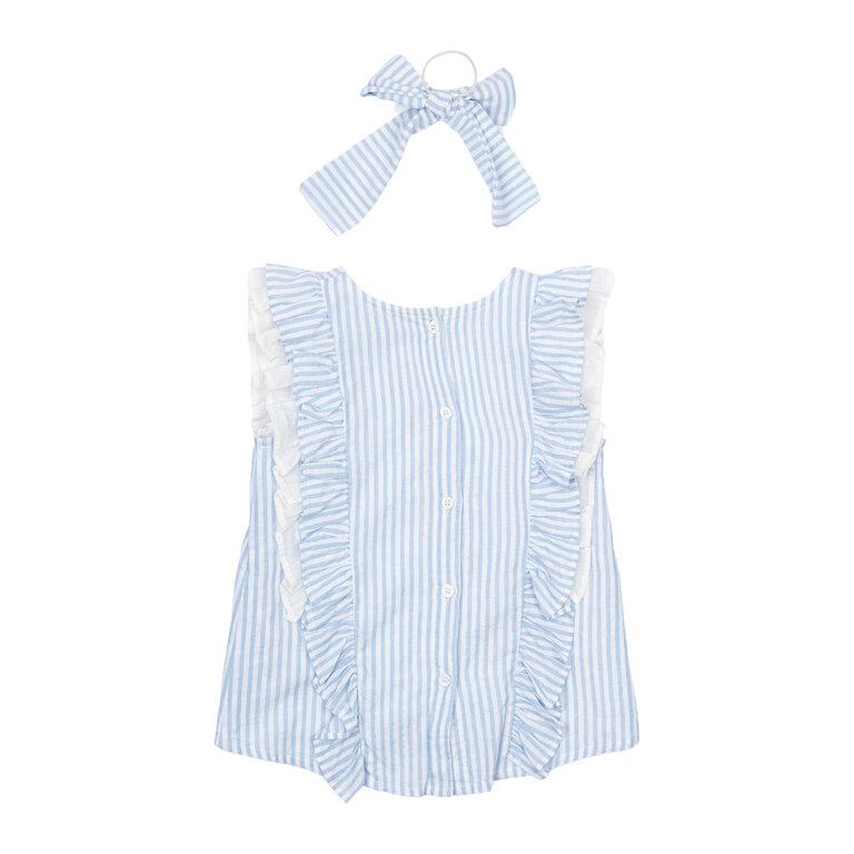 The New The New top kind Nalani S/L Top White Swan Striped (wit en blauw gestreept)