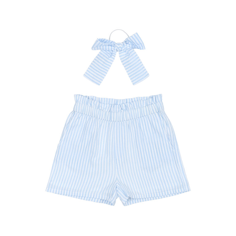 The New The New korte broek kind Nalani Shorts White Swan Striped (wit en blauw gestreept)