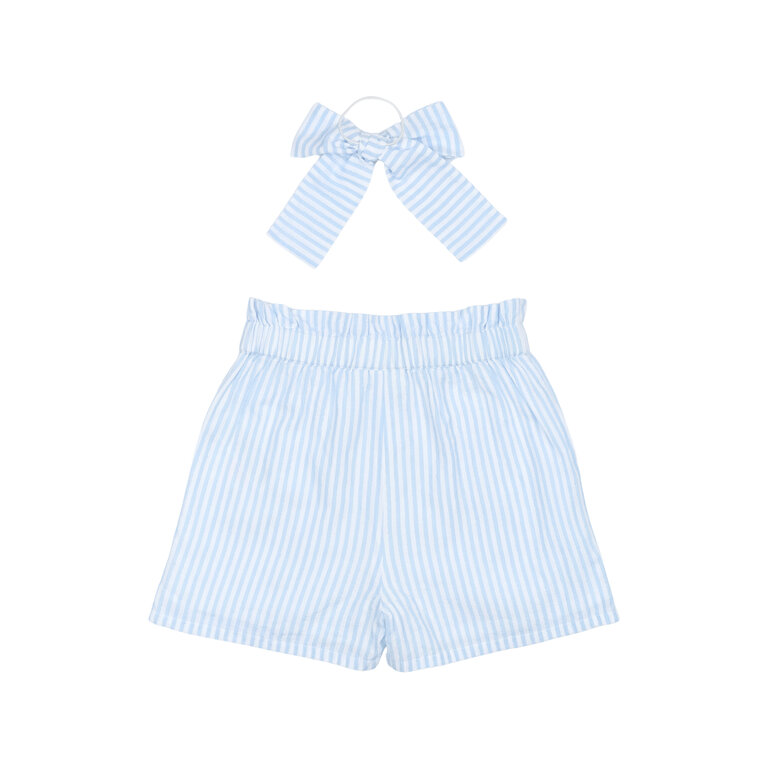 The New The New korte broek kind Nalani Shorts White Swan Striped (wit en blauw gestreept)