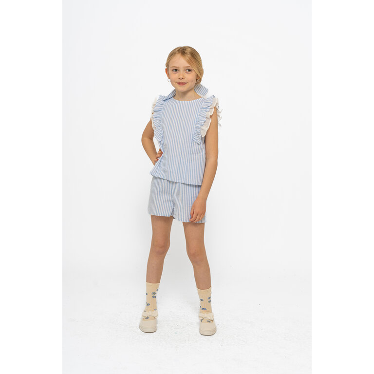 The New The New korte broek kind Nalani Shorts White Swan Striped (wit en blauw gestreept)