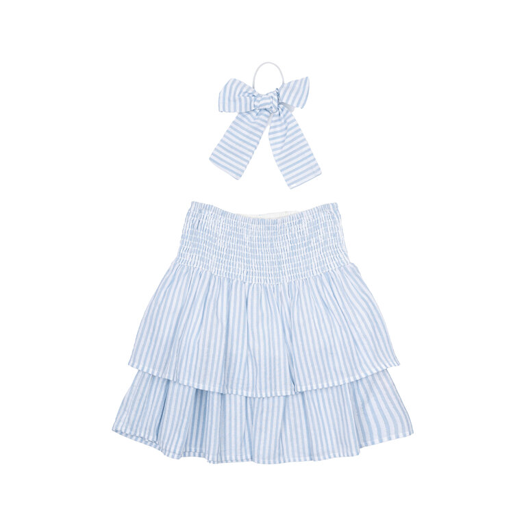 The New The New rok kind Nalani Skirt White Swan Striped (wit en blauw gestreept)