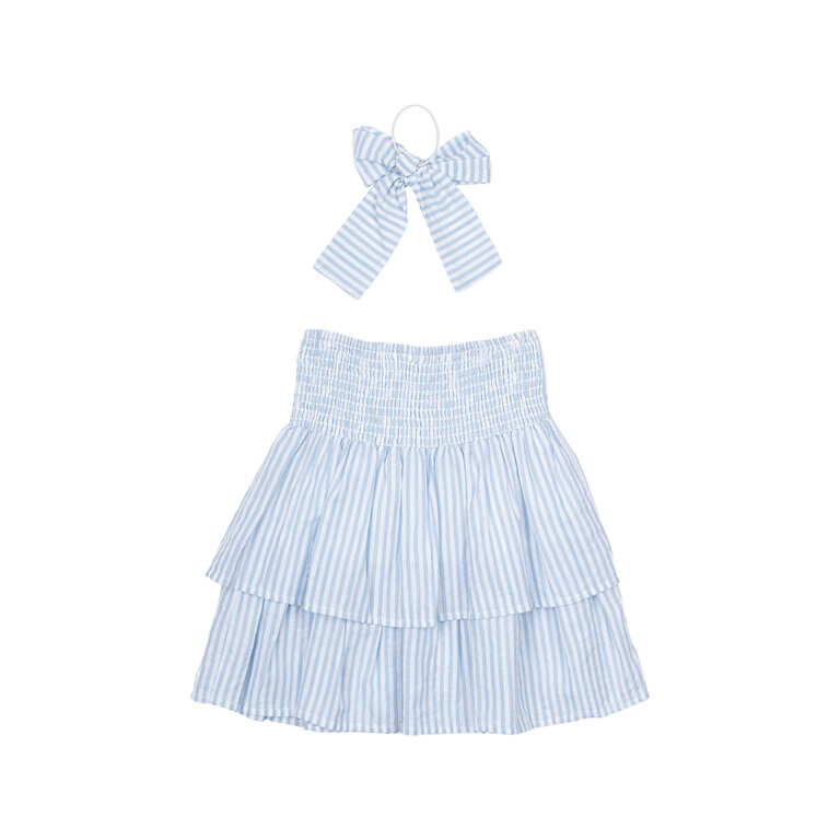 The New The New rok kind Nalani Skirt White Swan Striped (wit en blauw gestreept)