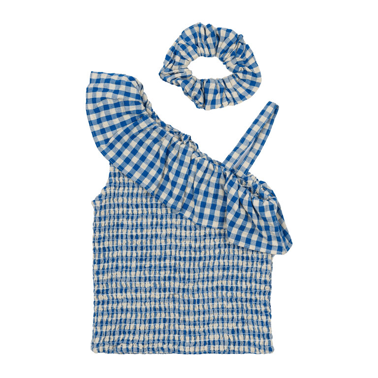 The New The New top kind Nally Short S/L Top Daphne Check (blauw geruit)