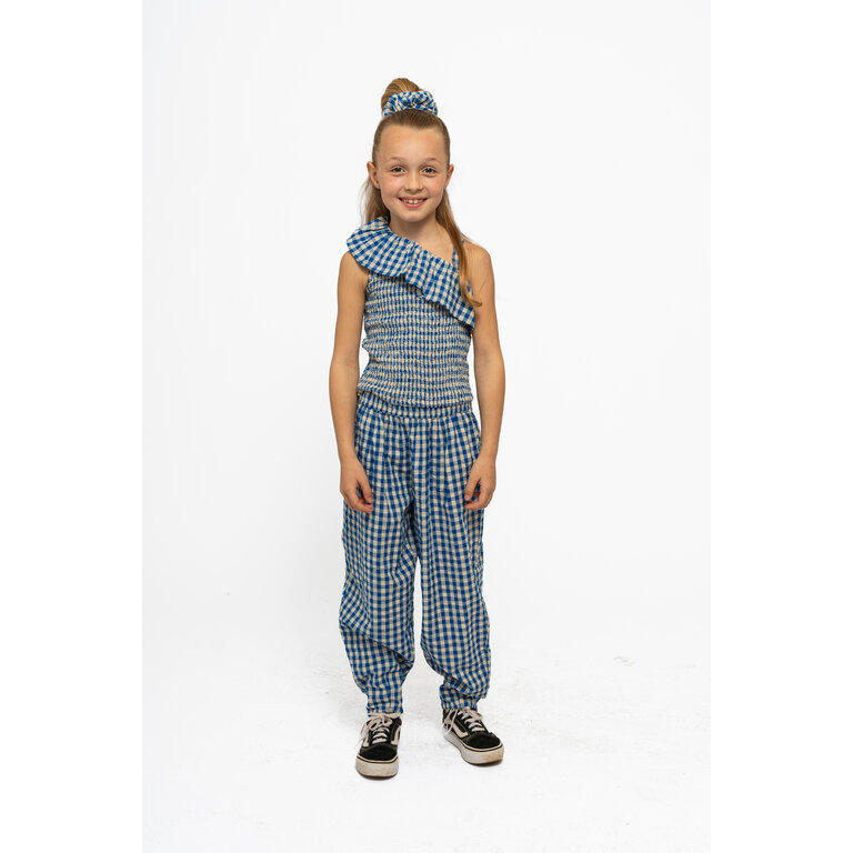 The New The New top kind Nally Short S/L Top Daphne Check (blauw geruit)