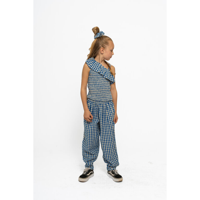 The New The New top kind Nally Short S/L Top Daphne Check (blauw geruit)