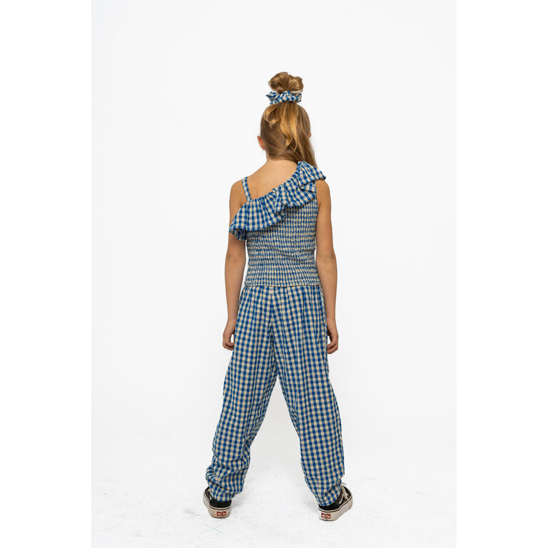 The New The New top kind Nally Short S/L Top Daphne Check (blauw geruit)