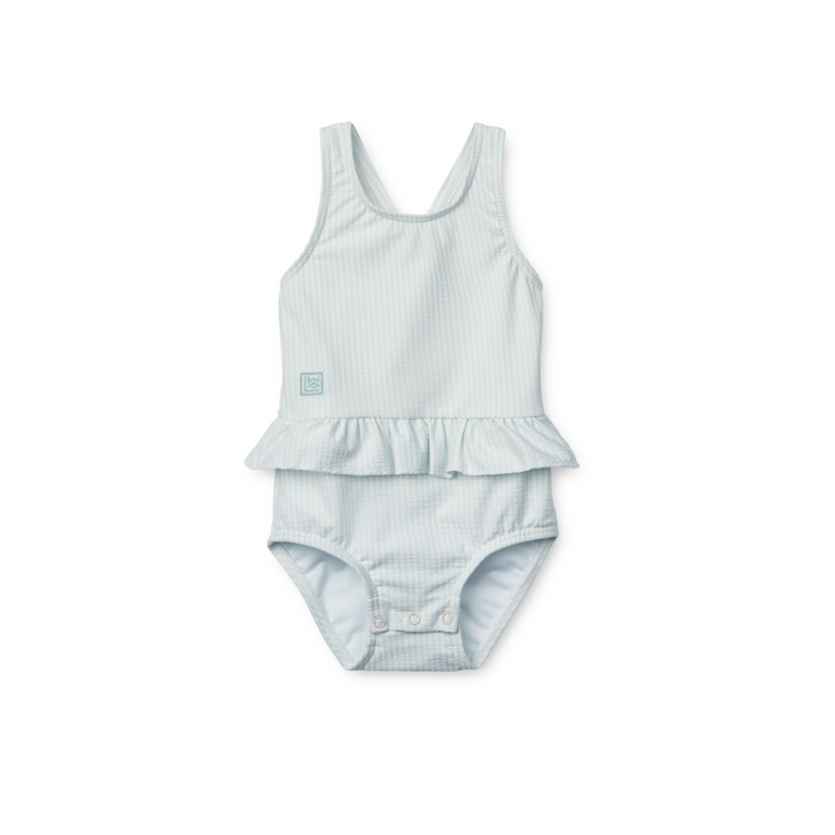 LIEWOOD LIEWOOD badpak meisje Amina gestreept Pure Sky blauw