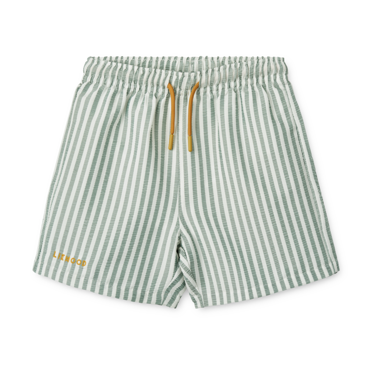LIEWOOD LIEWOOD zwembroek jongen Duke gestreept Peppermint Crisp White groen/wit