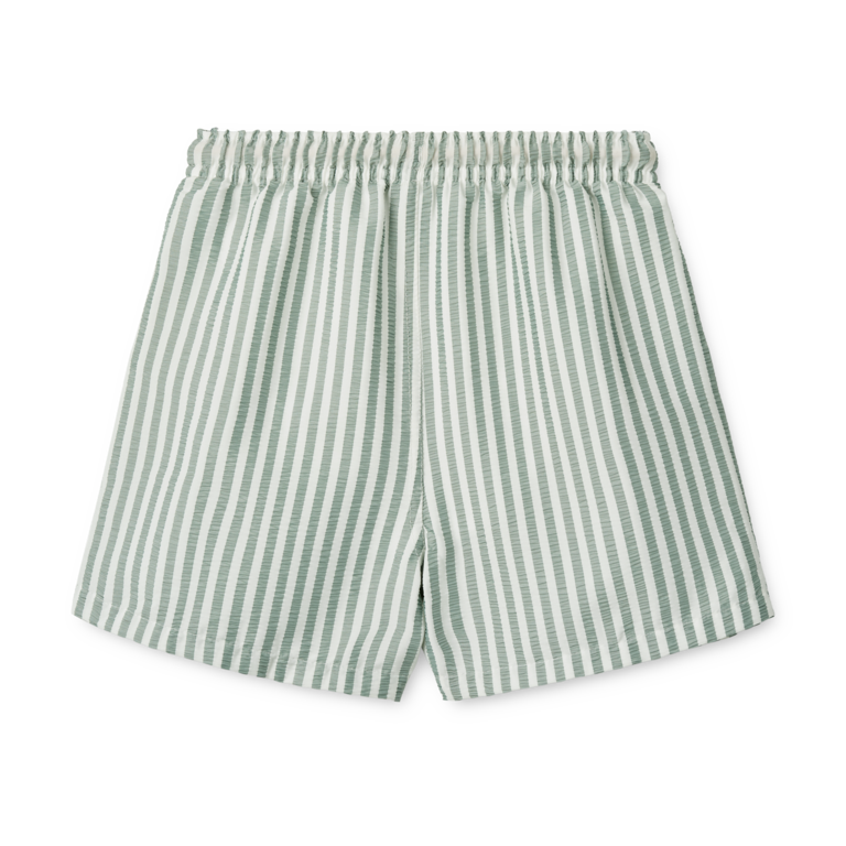 LIEWOOD LIEWOOD zwembroek jongen Duke gestreept Peppermint Crisp White groen/wit