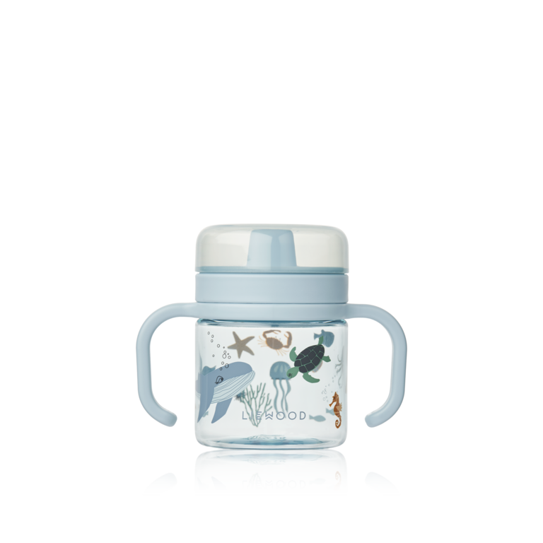 LIEWOOD LIEWOOD drinkbeker tuitbeker Kylo Tritan 280ml Sea Creature Sandy beige/blauw