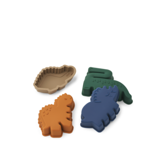 LIEWOOD Gill Dino Sand Moulds 4-pack |  Dinosaurs / Mist