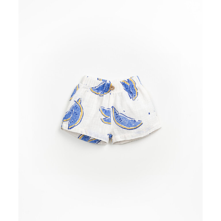 PLAY UP PLAY UP korte broek jongen Gres met print (beige met blauw)