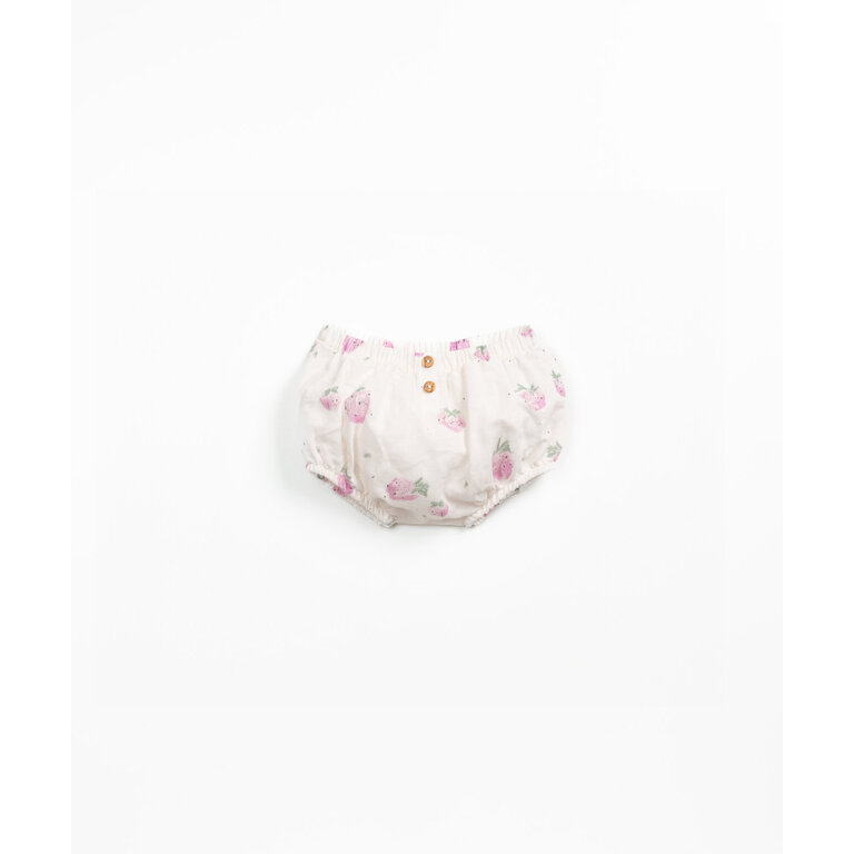 PLAY UP PLAY UP korte broek kind Gres Morangos (wit met roze)