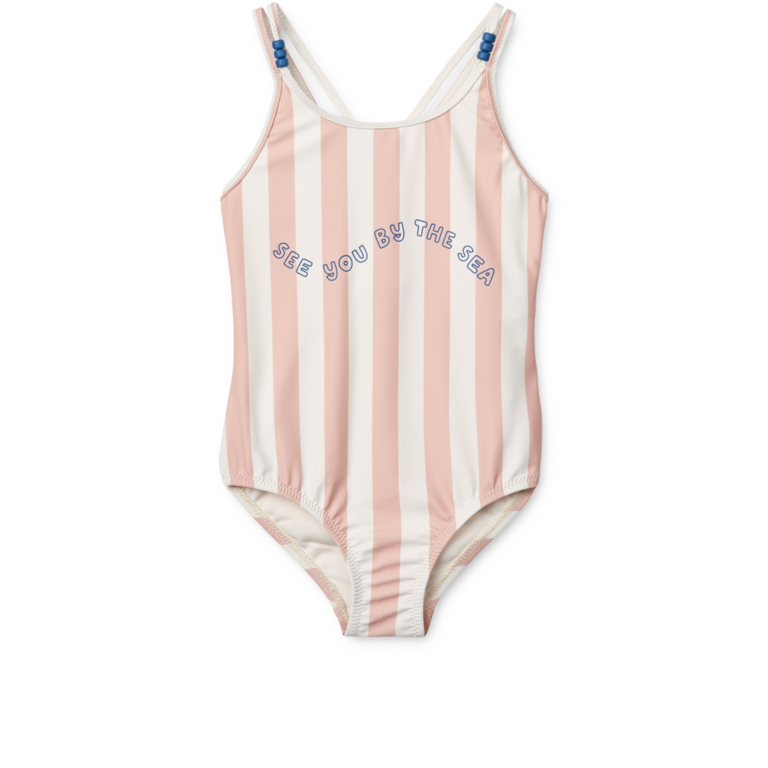 LIEWOOD LIEWOOD badpak meisje Suna gestreept Sorbet Rose Creme de la Creme roze