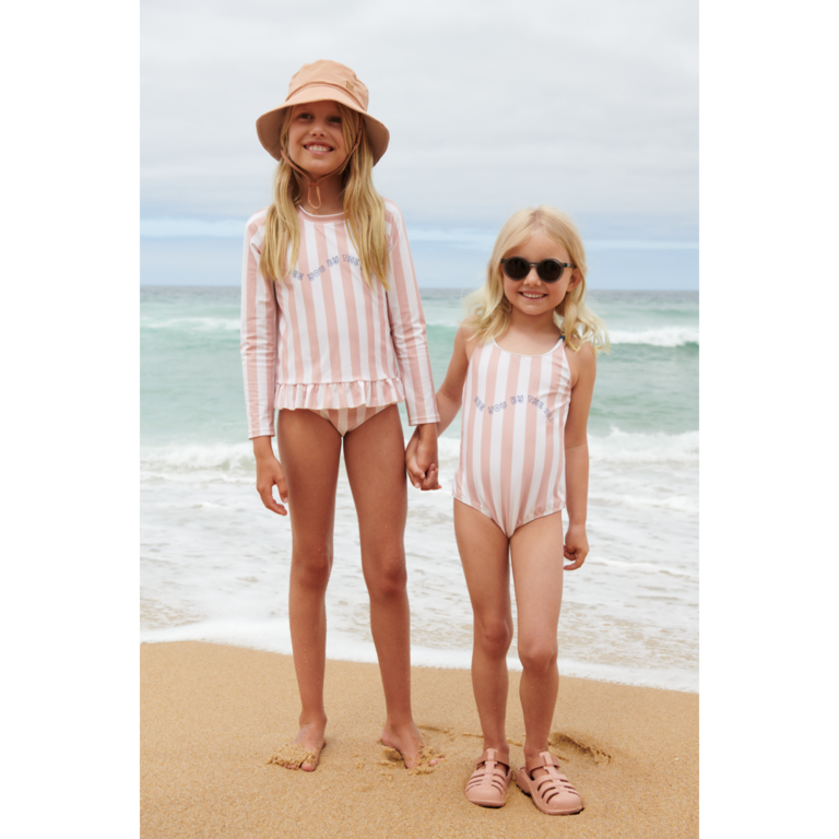 LIEWOOD LIEWOOD badpak meisje Suna gestreept Sorbet Rose Creme de la Creme roze