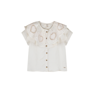 Baje Studio Louen | Shortsleeve blouse | Creme Oat