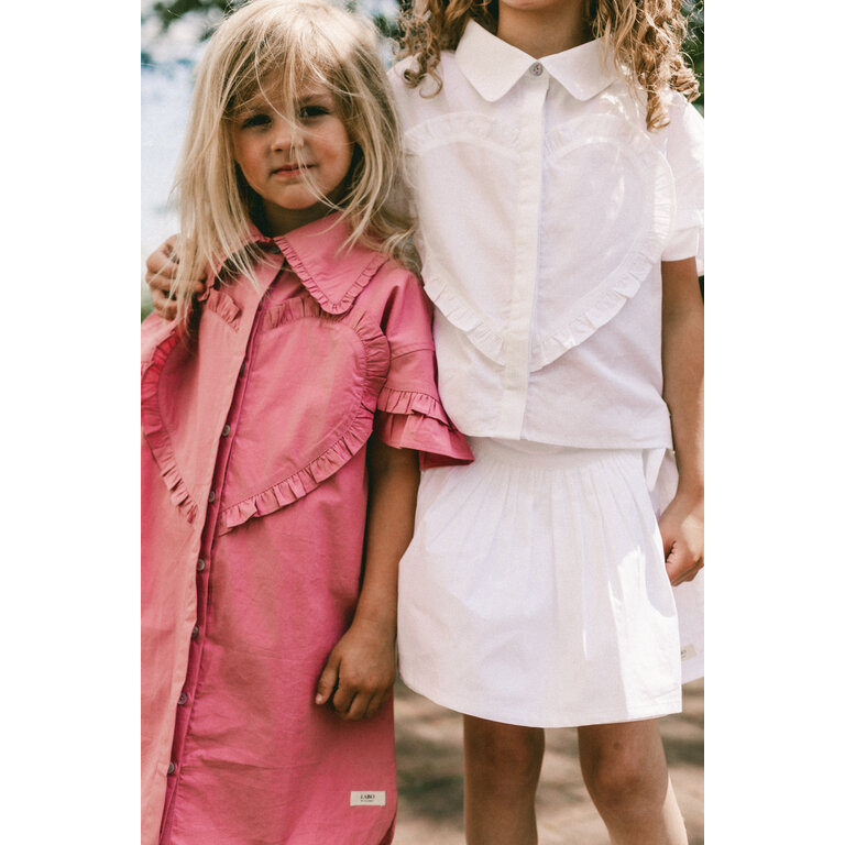 Labo de Colores Labo de Colores rokje meisje Clara met kant White wit (valt groot)