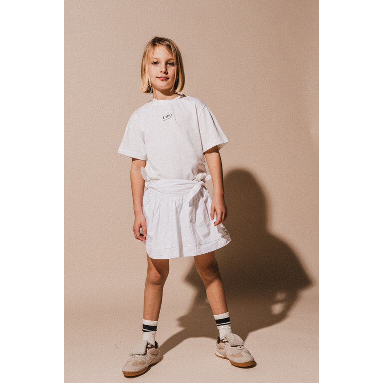 Labo de Colores Labo de Colores rokje meisje Clara met kant White wit (valt groot)