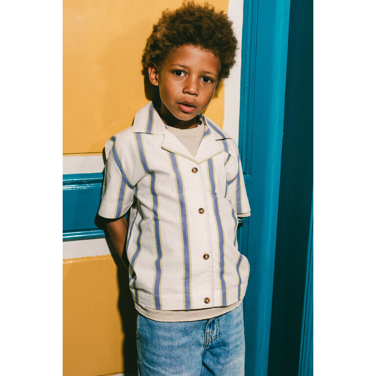 Labo de Colores Labo de Colores blouse jongen Nicho gestreept (vanille mêlee)