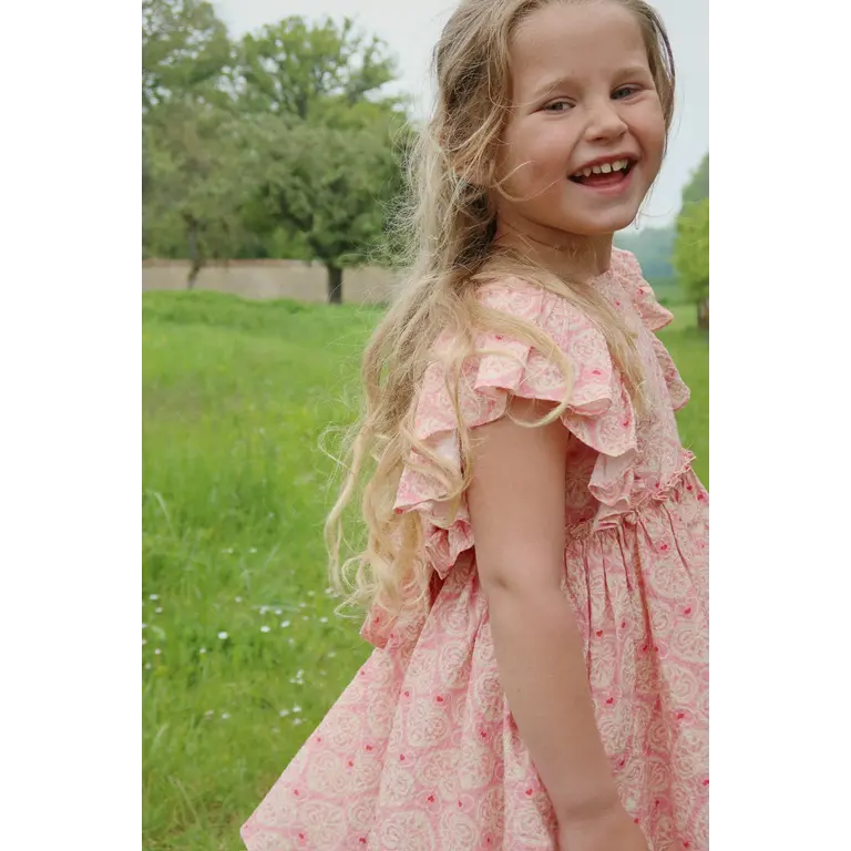 Konges Sløjd Ava Bow Dress | Lacy Pink | Jurk