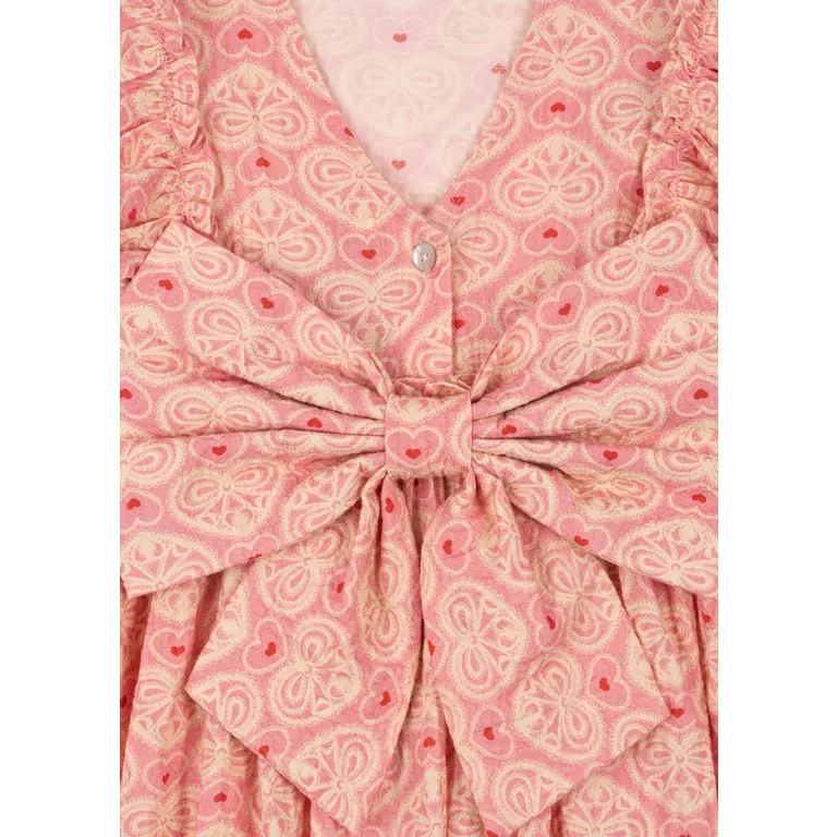 Konges Sløjd Ava Bow Dress | Lacy Pink | Jurk