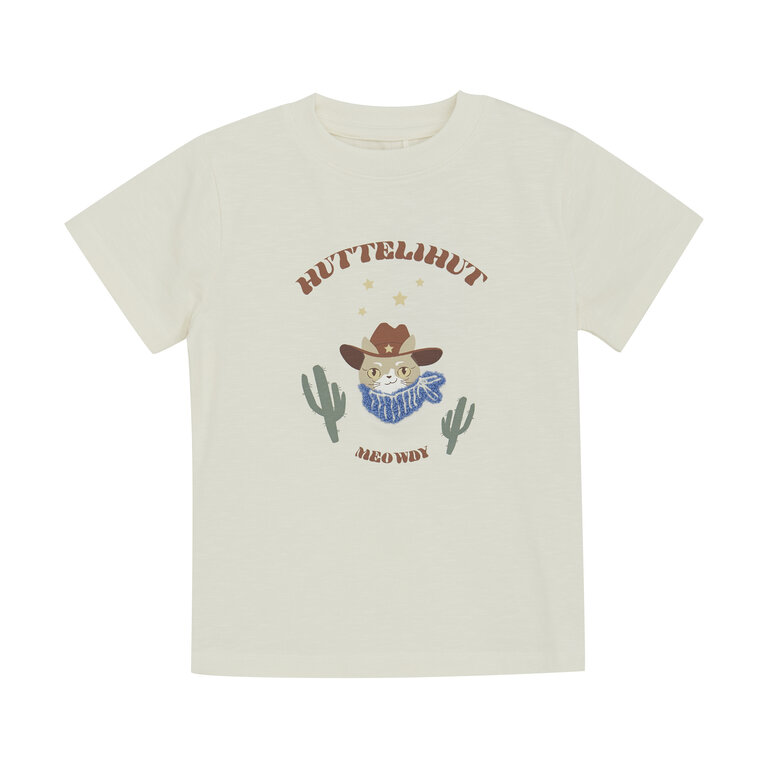 Huttelihut Huttelihut T-shirt jongen SS Antique White (gebroken wit)