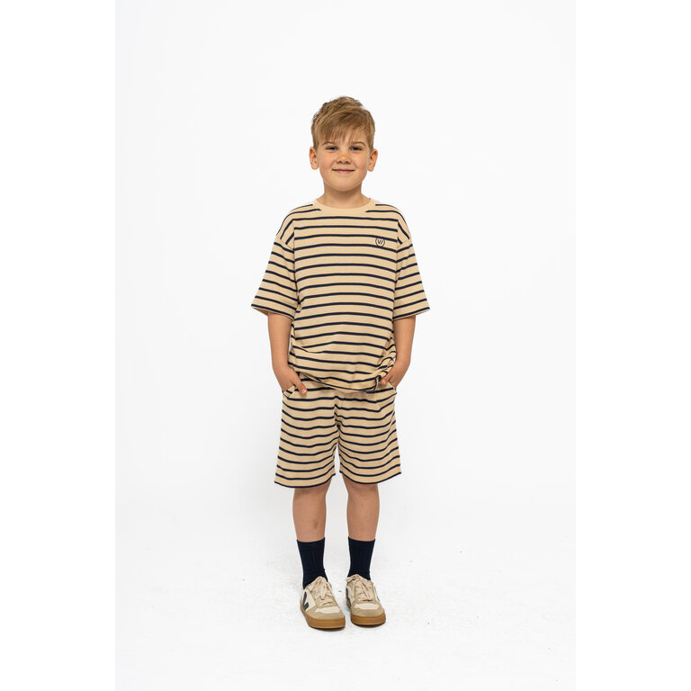 The New The New shirt kind Nero OS S/S Tee Mood Indigo Striped (donkerblauw gestreept)