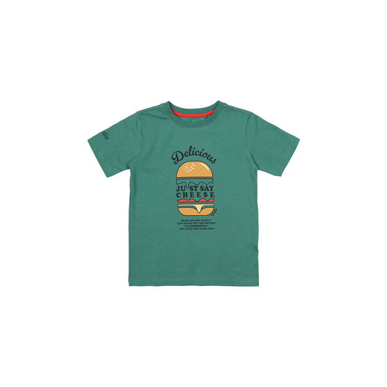 The New The New shirt kind Noble S/S Tee Bottle Green (groen)