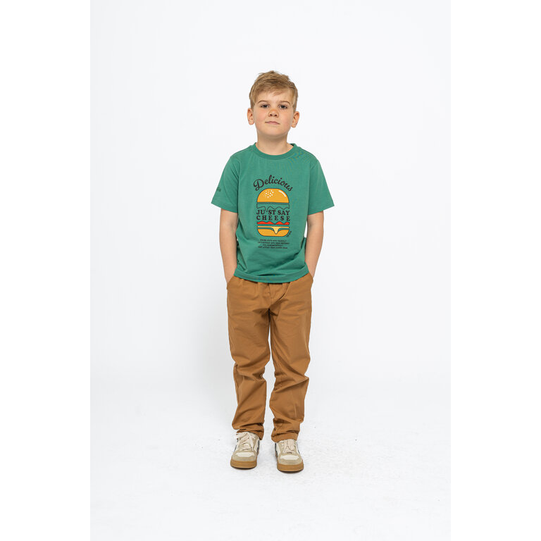 The New The New shirt kind Noble S/S Tee Bottle Green (groen)